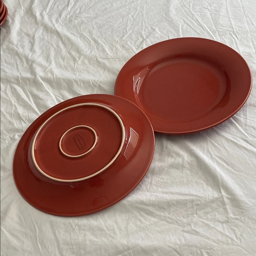 Classic Red Dinner Plates Set 11”